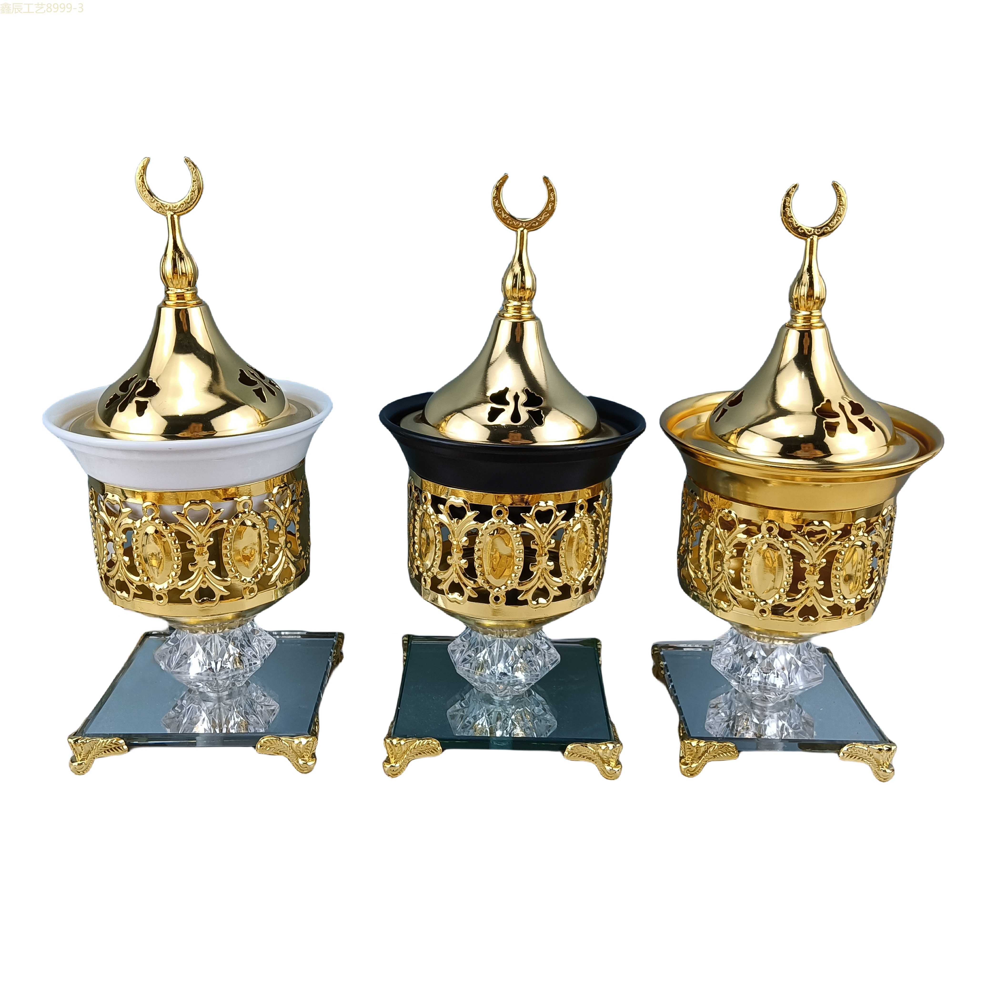 香炉/香炉工艺品/祈福带/纯铜香篆/花泥白底实物图