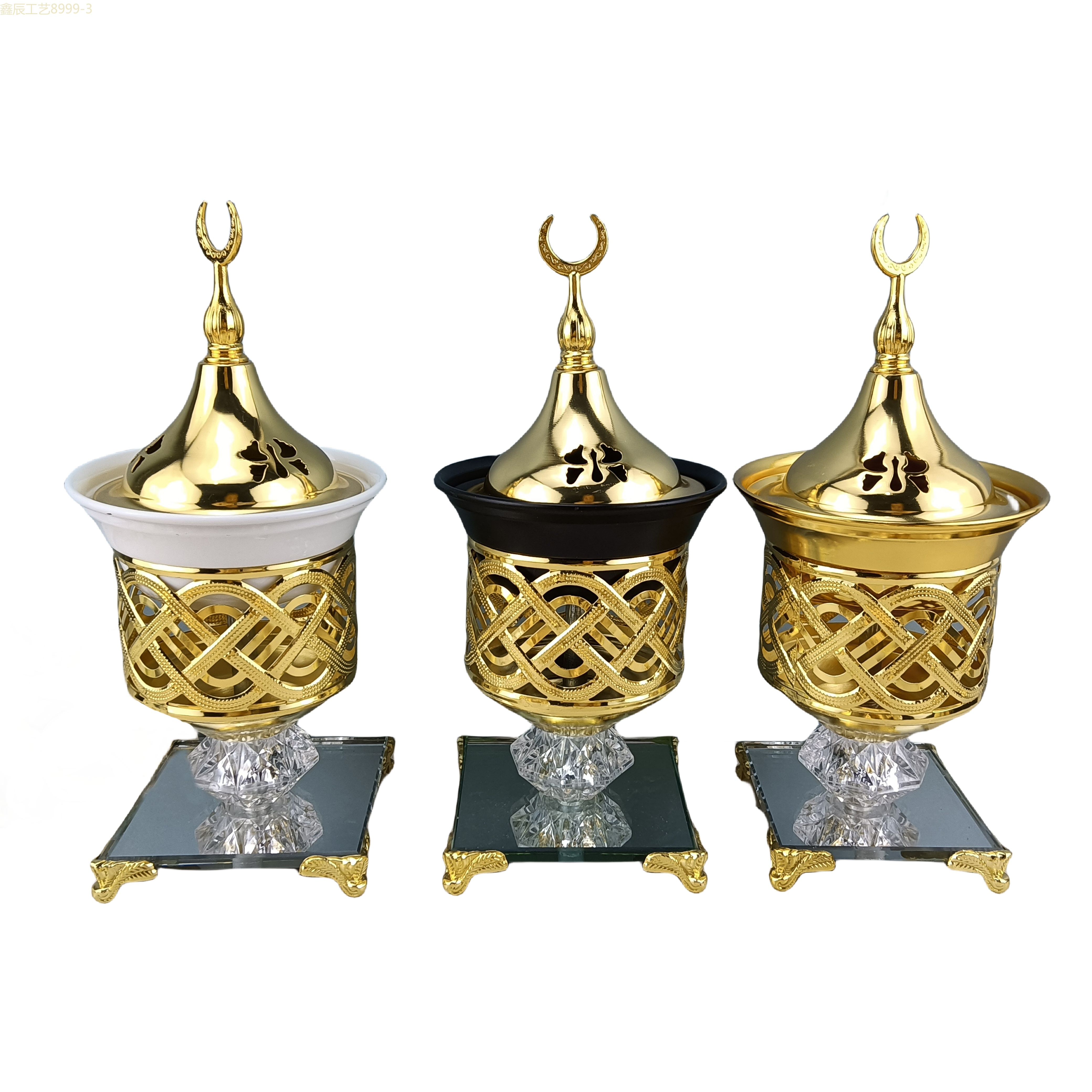 香炉/香炉工艺品/祈福带/纯铜香篆/花泥白底实物图