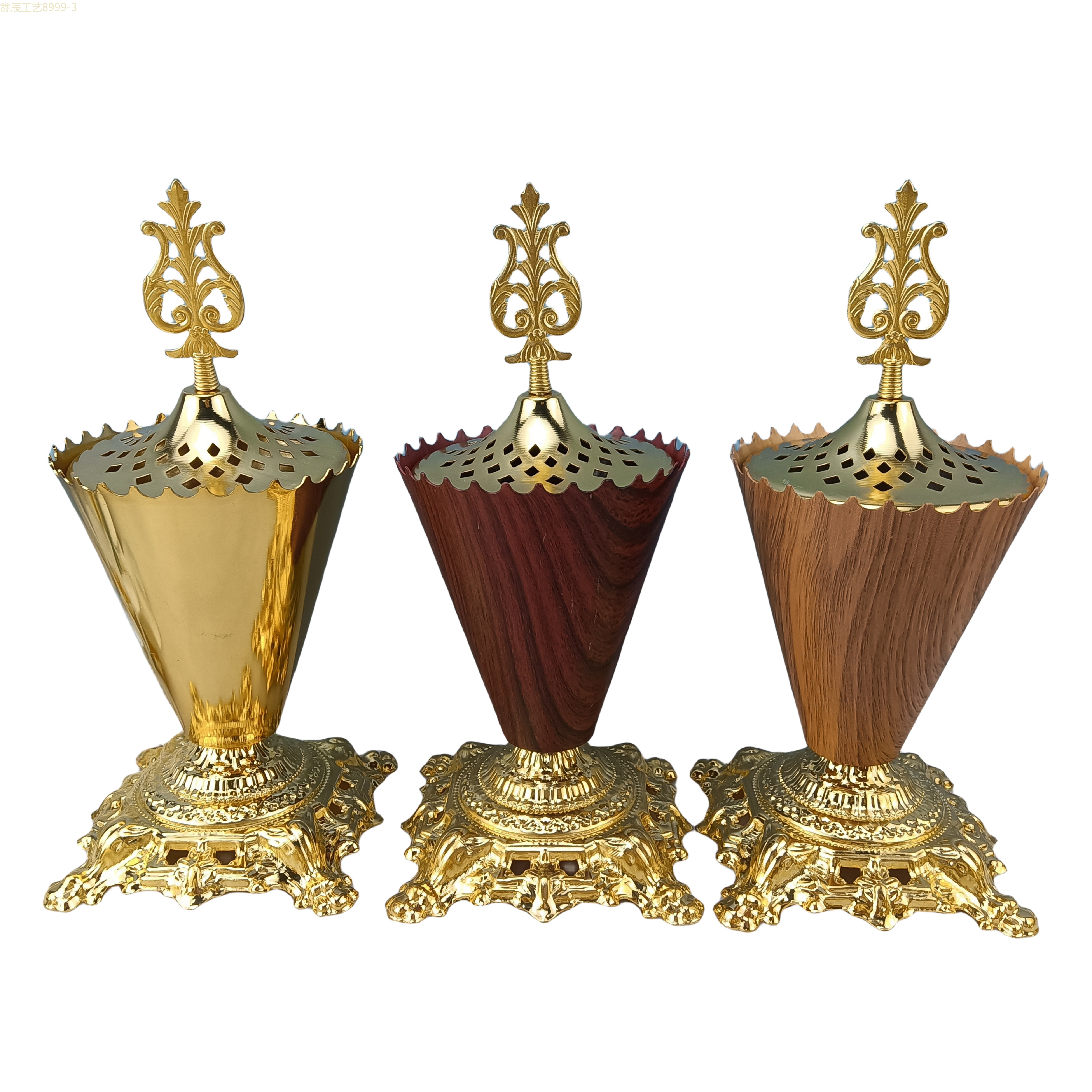 香炉工艺品/香炉/祈福牌/祈福带/纯铜香篆白底实物图