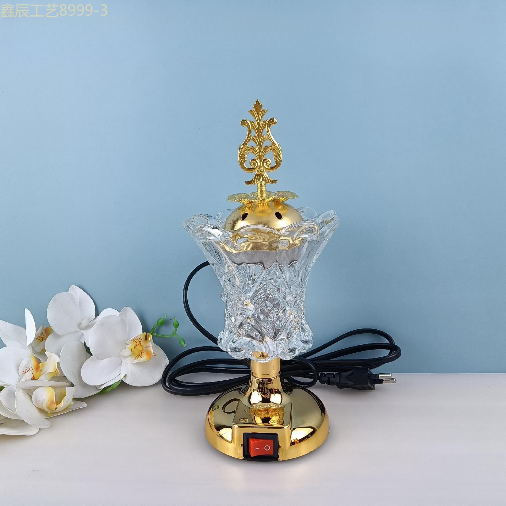 Cross-border new simple design sense glass flower bud Middle East Electric Incense burner Muslim home decoration crafts electric incense burner Application Scenario