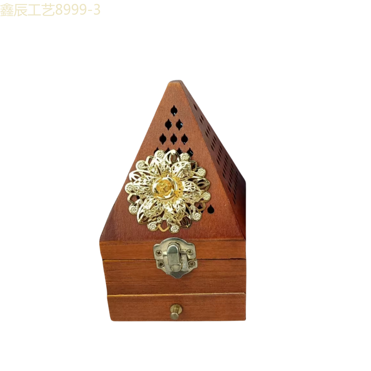 Cross-border new simple creative design sense wooden box Middle East carbon Incense burner Muslim home decoration crafts incense burner Item Picture