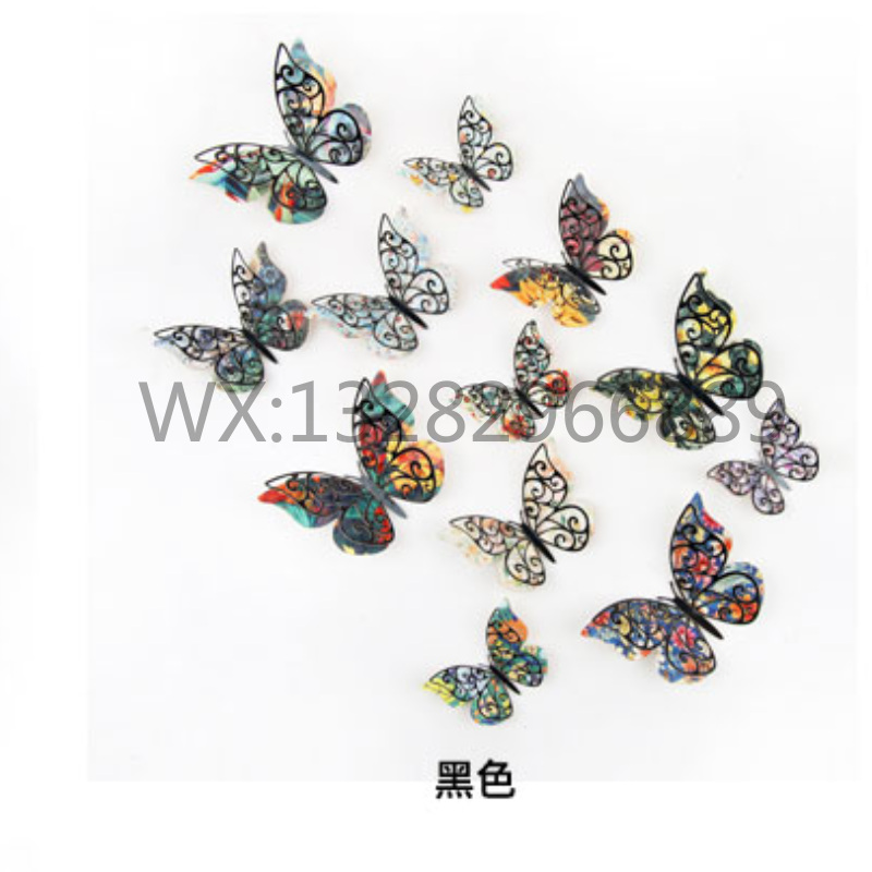Double-layer flower butterfly decoration, laser hollowed-out butterfly, PVC simulation butterfly 3D stereoscopic decoration Application Scenario