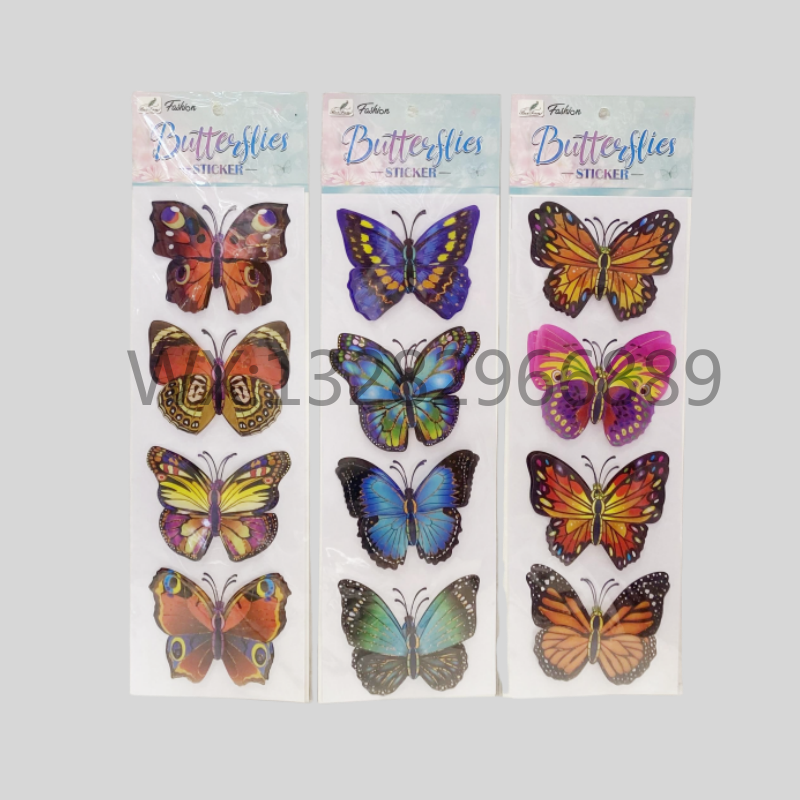 Four types of butterfly layer stickers for living room and bedroom wall decoration 8D three-dimensional handcrafted layer stickers Application Scenario