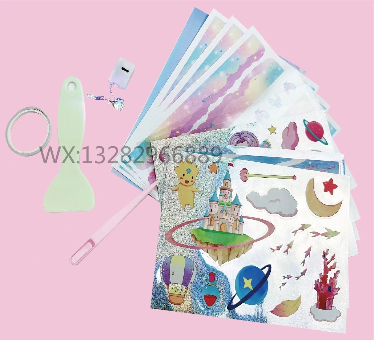 3D Stereoscopic Dream-making Space Travel Group, DIY handmade stereoscopic landscape flash Painting, Educational handicrafts Item Picture