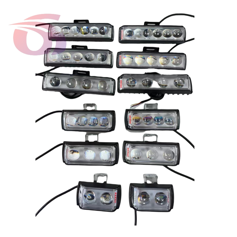 Best-selling motorcycle LED spotlights, short three-sided color light, export flash yellow and white flash spotlights factory price pic 1