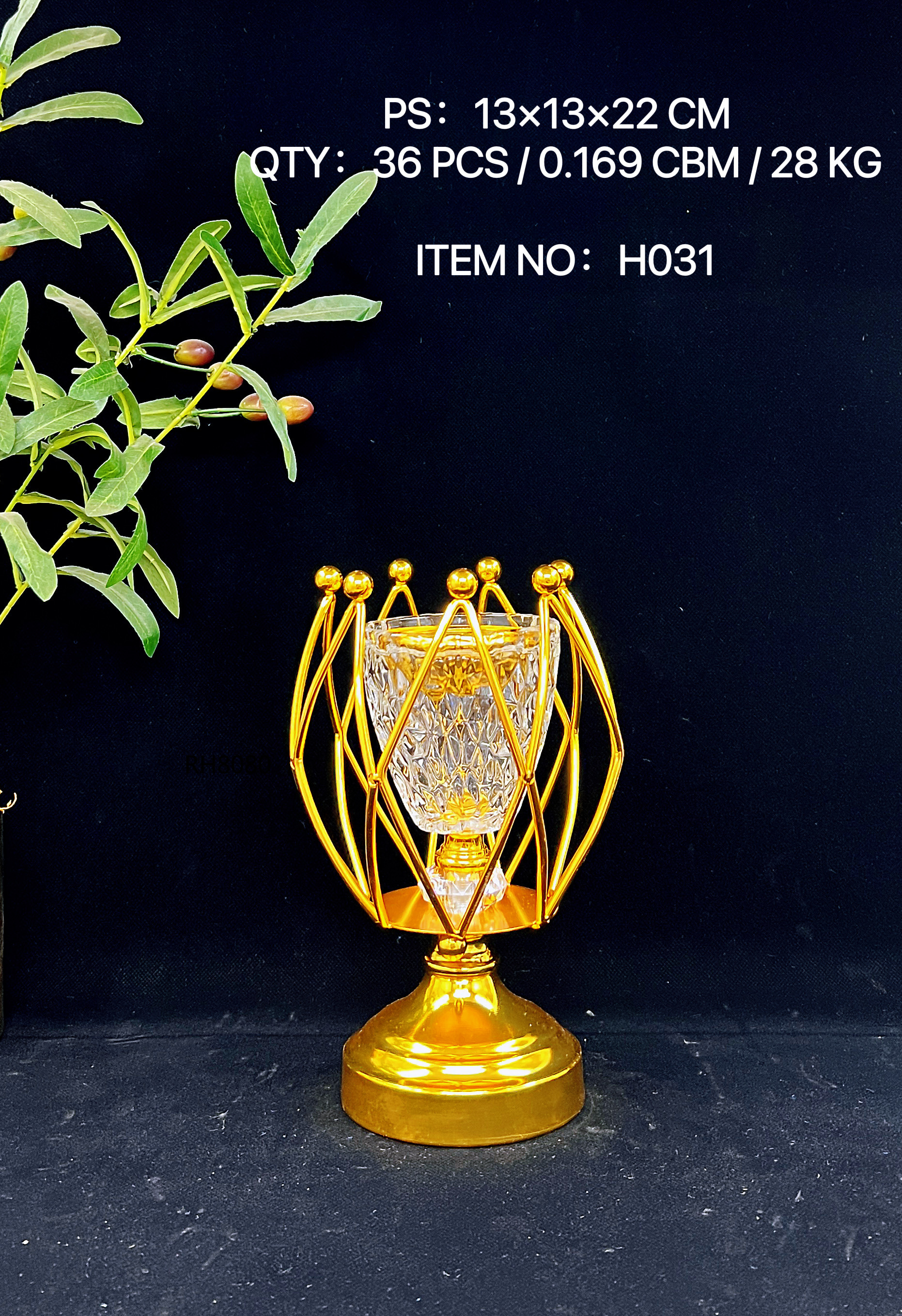 Nuevo encendedor de incienso de vidrio de lujo de metal estilo Medio Oriente hogar artículos de regalo y artesanía varios modelos H028 Specification image