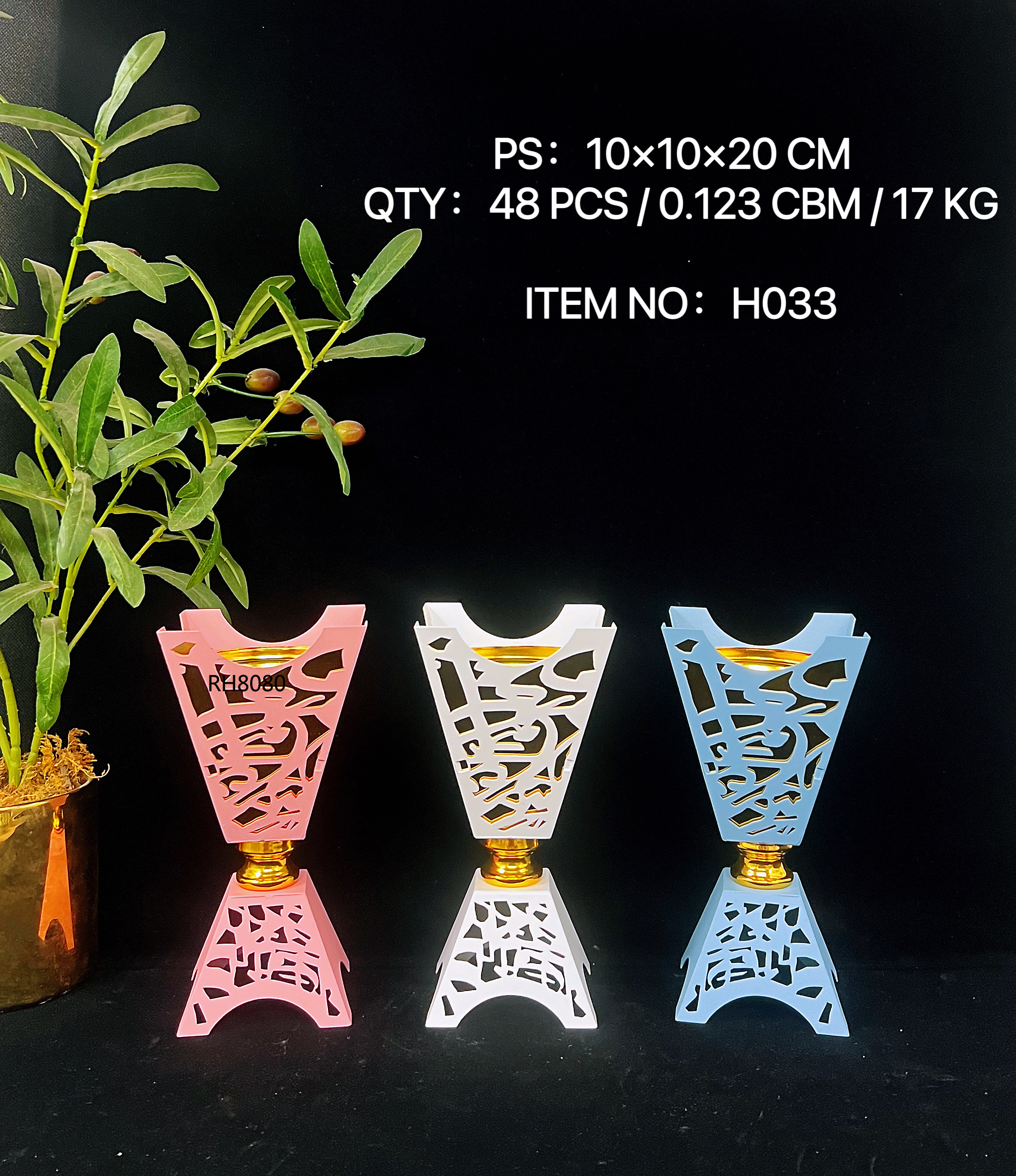 Nuevo quemador de incienso de metal colorido estilo oriente medio hogar exhibe regalos y artesanías