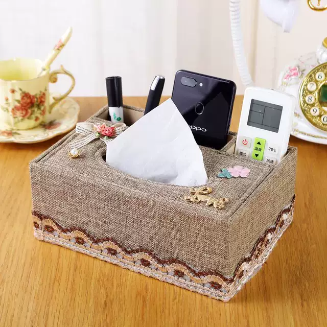Fabric remote control storage box, tissue box, tissue box, multi-functional and simple home coffee table, desktop, hotel tissue box