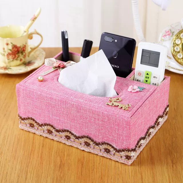 Fabric remote control storage box, tissue box, tissue box, multi-functional and simple home coffee table, desktop, hotel tissue box detail image 4