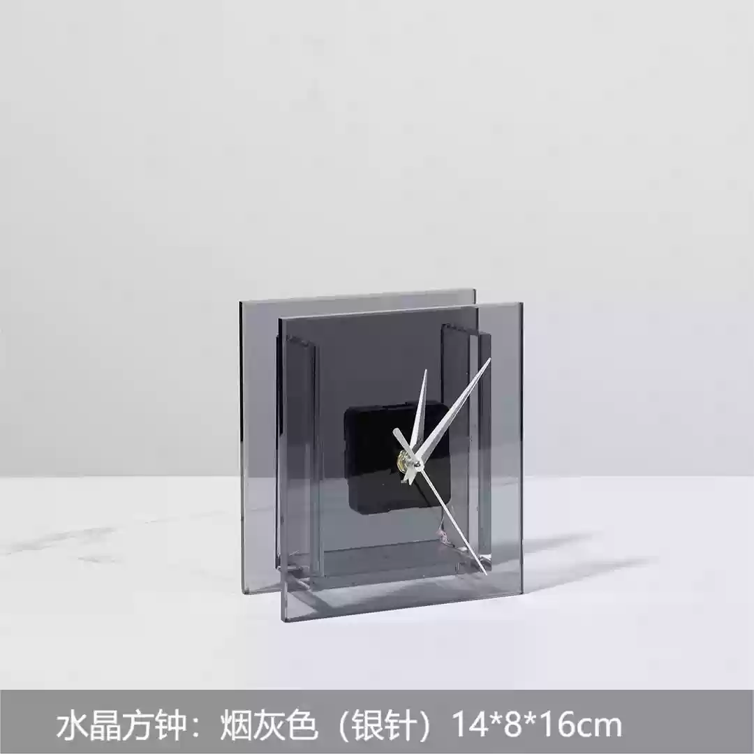 Light luxury crystal sitting clock, clock table ornaments, living room entrance, bookcase, TV cabinet, model room decoration, home soft furnishings pic 7