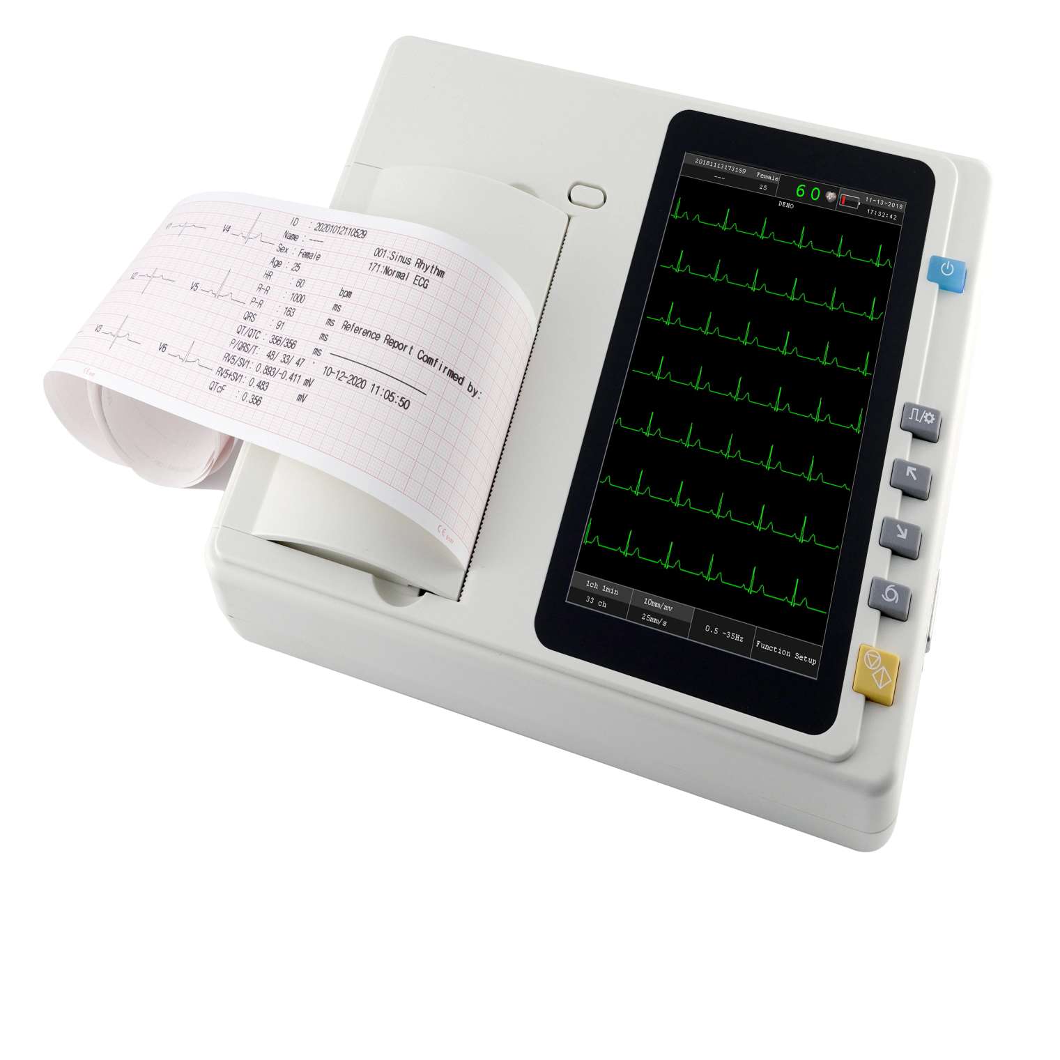 High-quality portable 7-inch digital electrocardiograph 1 3 6 12-channel electrocardiograph for hospitals and clinics