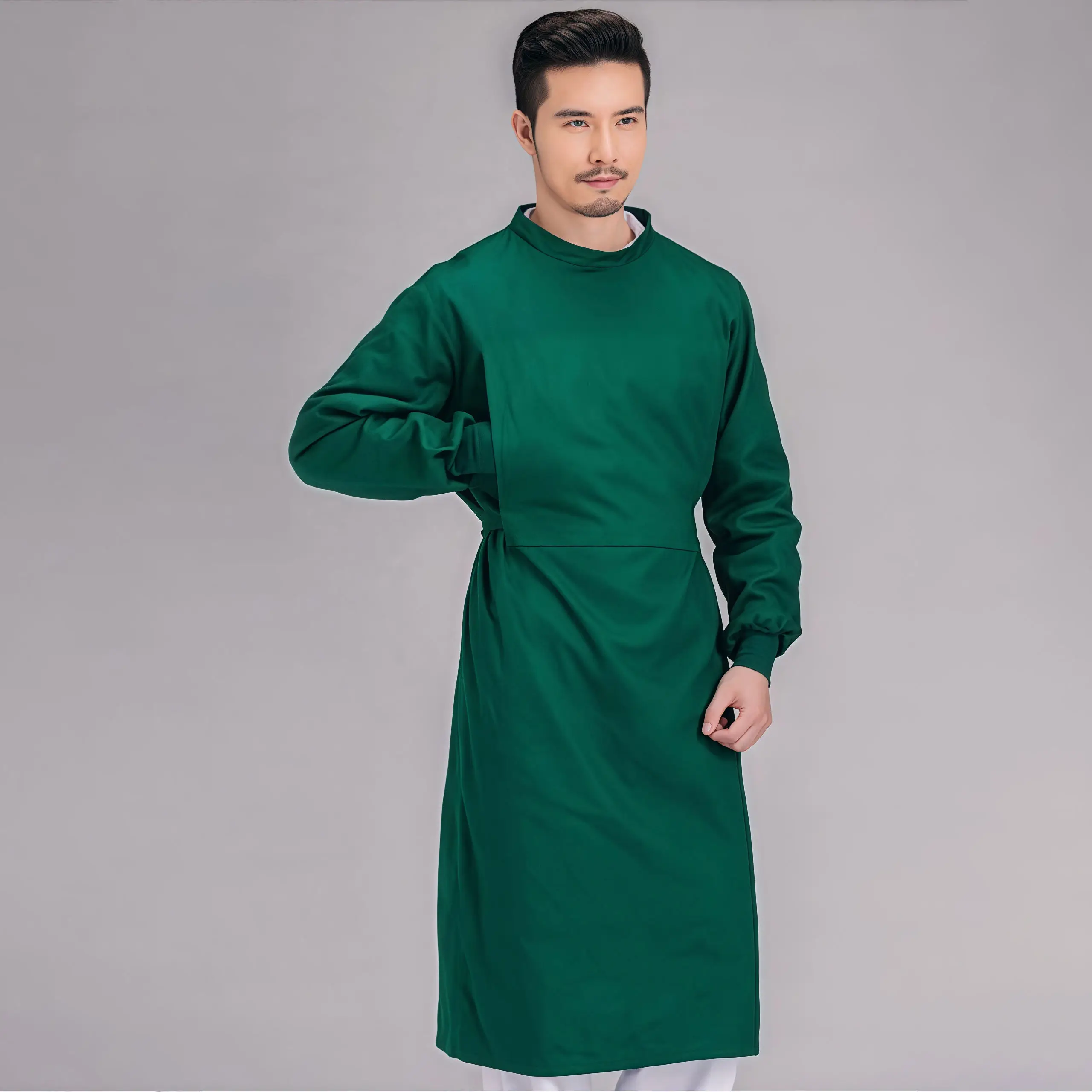 深绿色棉质手术服医用磨砂膏医院有益健康产品图