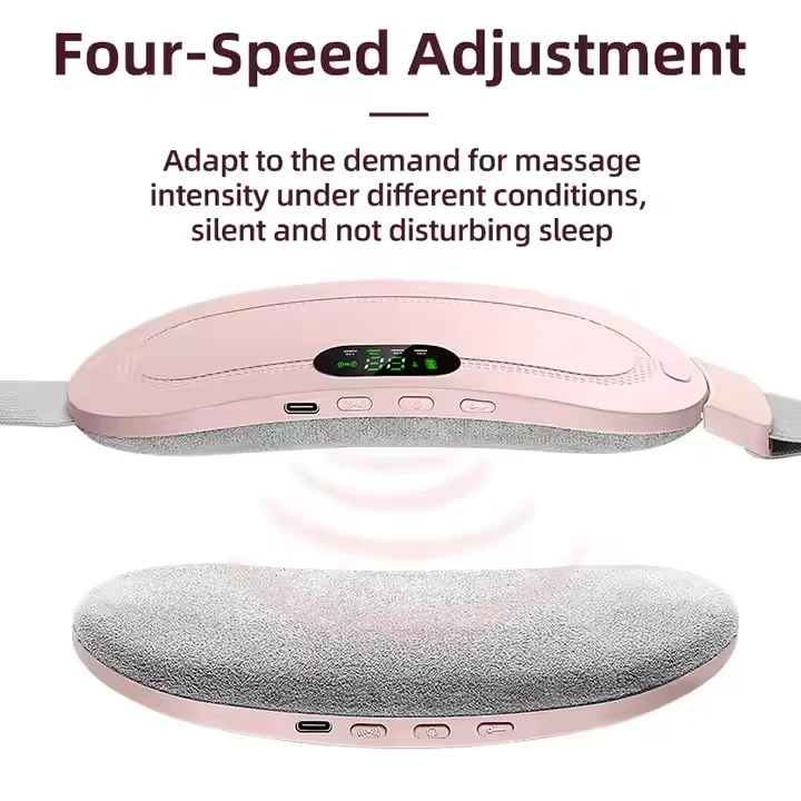 The new portable cordless period pain relief belt with vibration massage and hot compress menstrual heating pad is used to treat cramps detail image 6