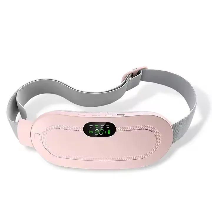 The new portable cordless period pain relief belt with vibration massage and hot compress menstrual heating pad is used to treat cramps