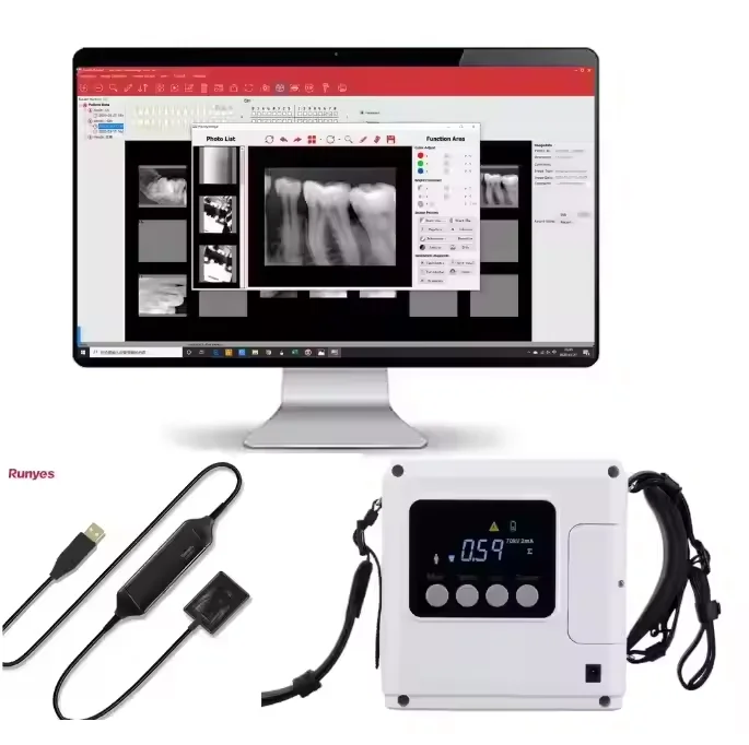 Portable dental X-ray machine unit with digital Rvg X-ray sensor imaging system