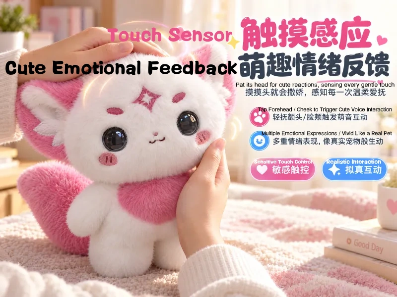 The Dingdang AI smart doll is available in two colors. It features an emotional companion eye display and AI functions, allowing for chatting and interaction, learning and education, encyclopedian knowledge, history and geography, singing and storytelling pic 3